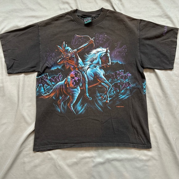 Vintage Indian Double Sided T-Shirt - Picture 2 of 12